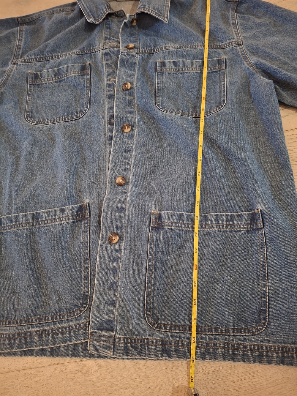 Fisherman Aesthetic Denim Shacket with Pelican Needlepoint - Picture 7 of 8